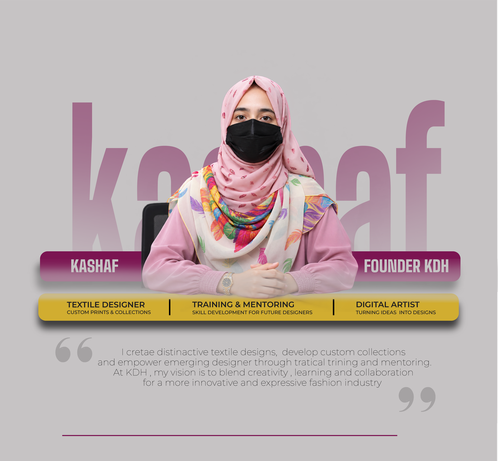 Founder portrait — Kashaf Khurshid
